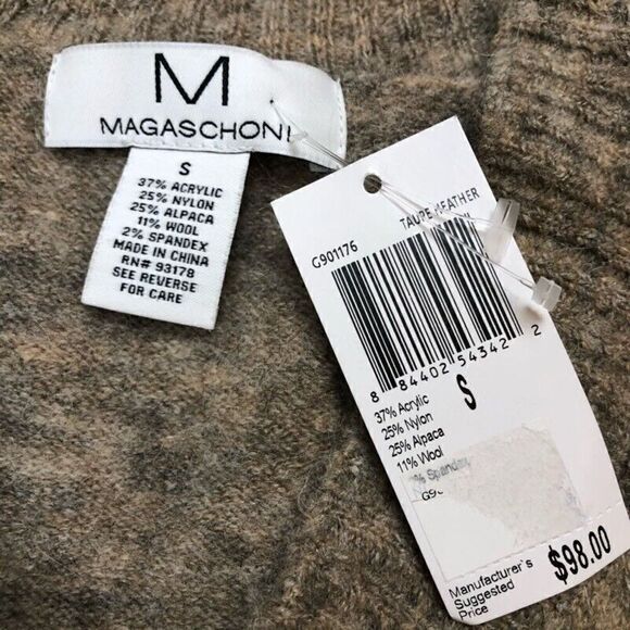 U-10~ Magaschoni Womens Pullover Sweater Gray Heathered Long Sleeve V Neck Sz S - Picture 3 of 3